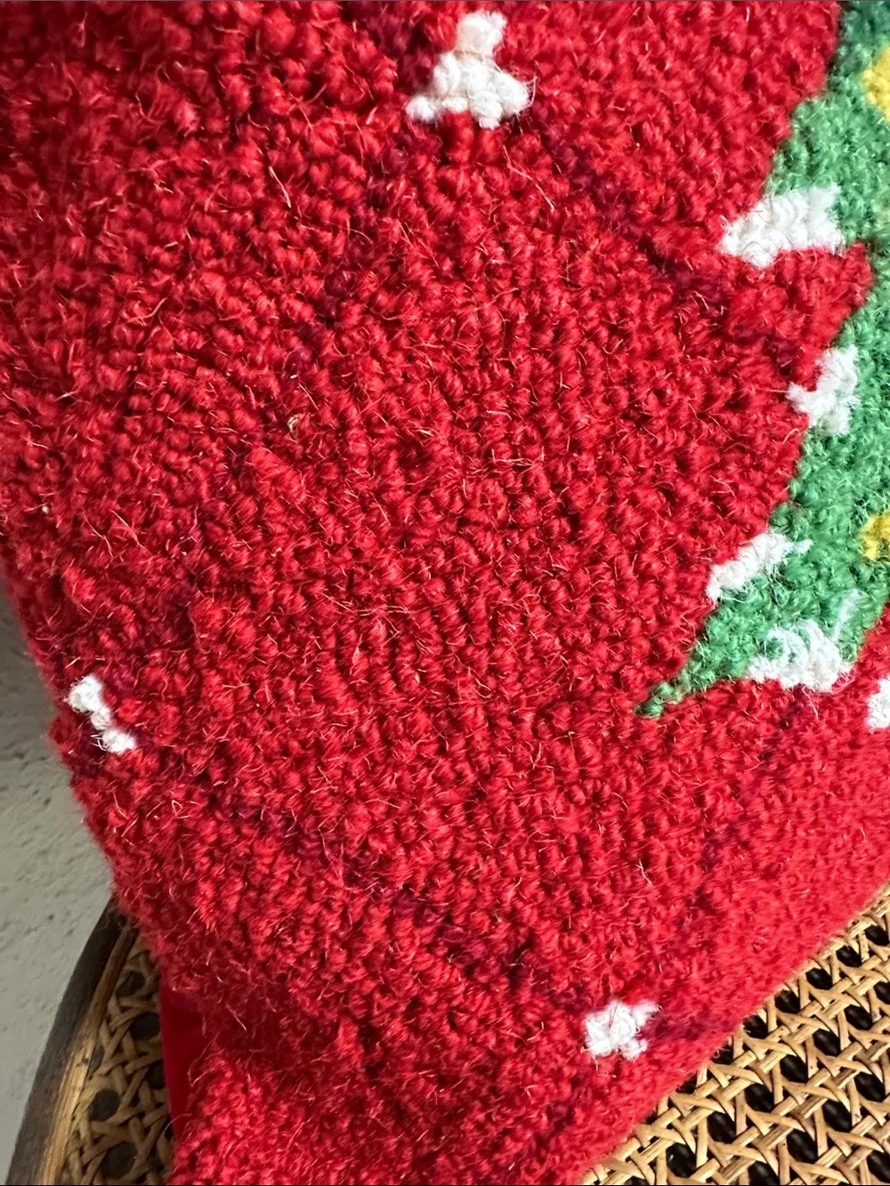 Festive Red Christmas Tree Holiday Throw Pillow